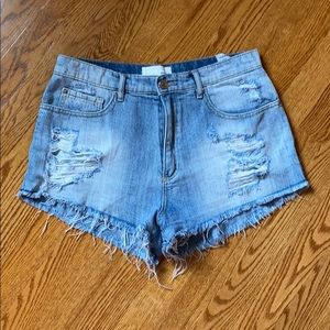 GARAGE Distressed Jean Shorts